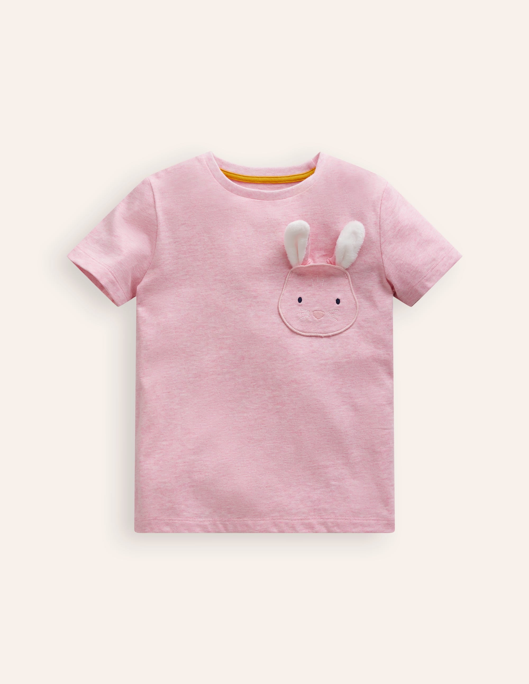  Appliqué Motif T-shirt-Pink Marl、mySite、ashleygrahame