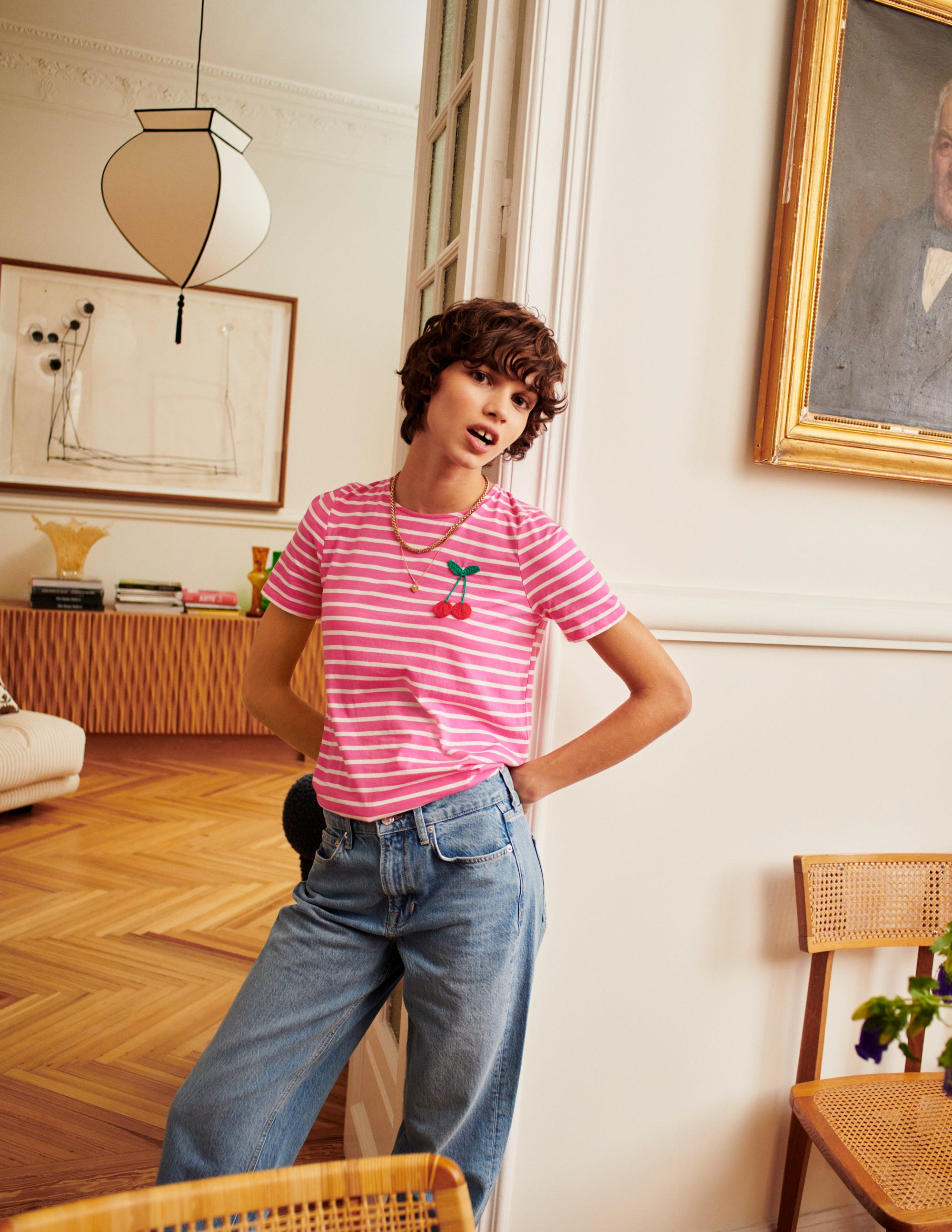  Crochet T-shirt-Pink, Ivory Cherries、mySite、ashleygrahame