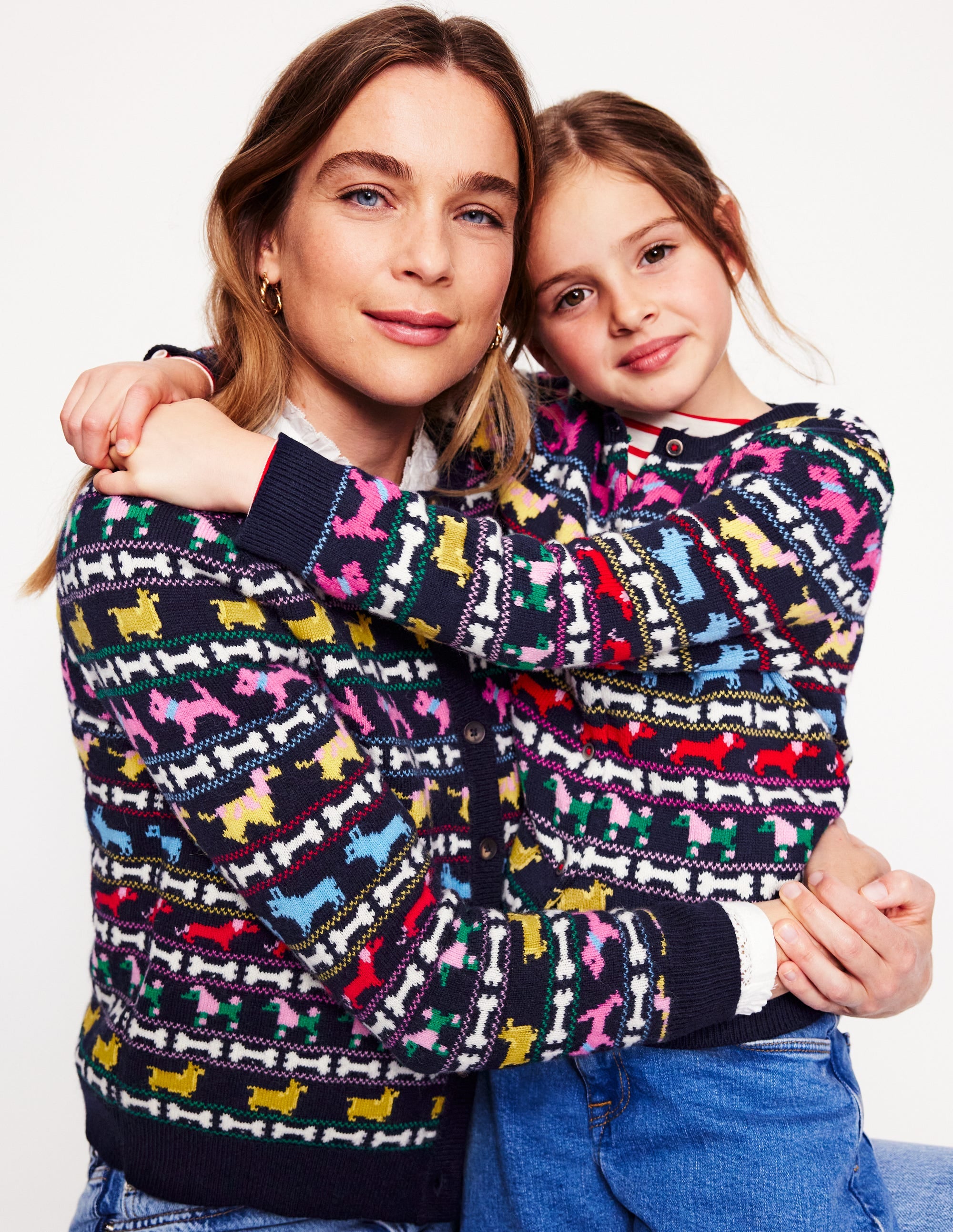  Edie Fair Isle Cardigan-Navy Multi Dogs、mySite、ashleygrahame