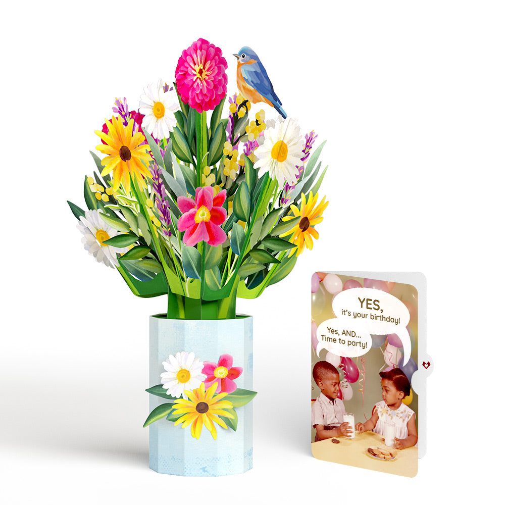 Black-Eyed Susan Birthday Bouquet and Time to Party Sentiment Set、mySite、solidvoid