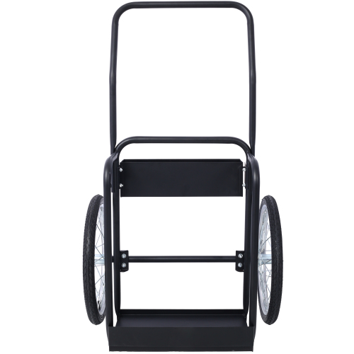 Large Dual Oxygen Tank Cart Dolly Double Cylinder Cart, 20" pneumatic Wheels Includes two fastening belts ,black、、eastwooduniform