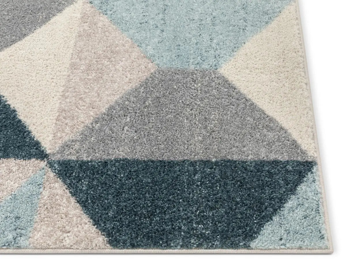 Zeke Blue Mid-Century Modern Geometric Rug、mySite、gigharbornorthrealestate