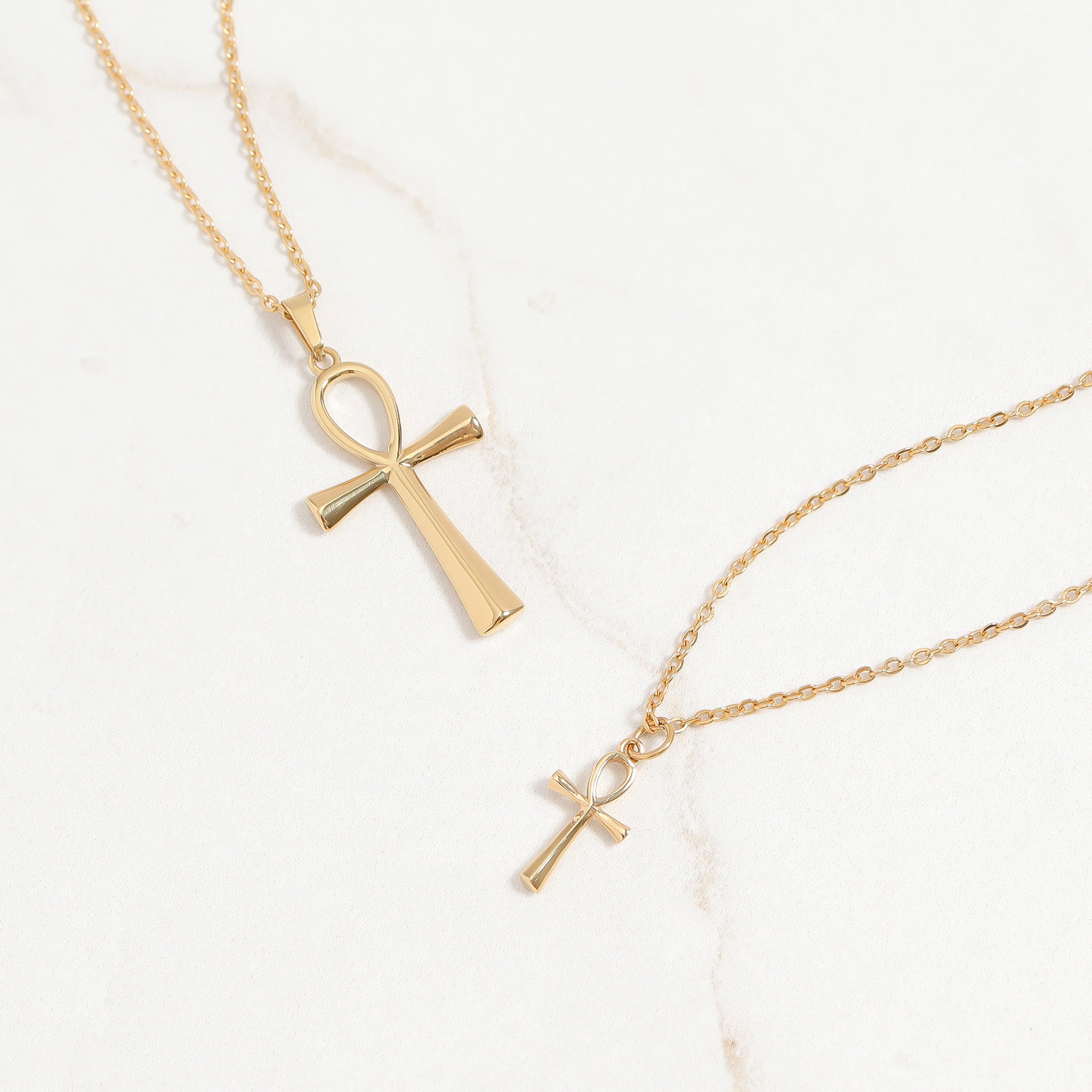 18K Gold PVD Stainless Steel Small Ankh Charm / PDL0257、mySite、dreamappss