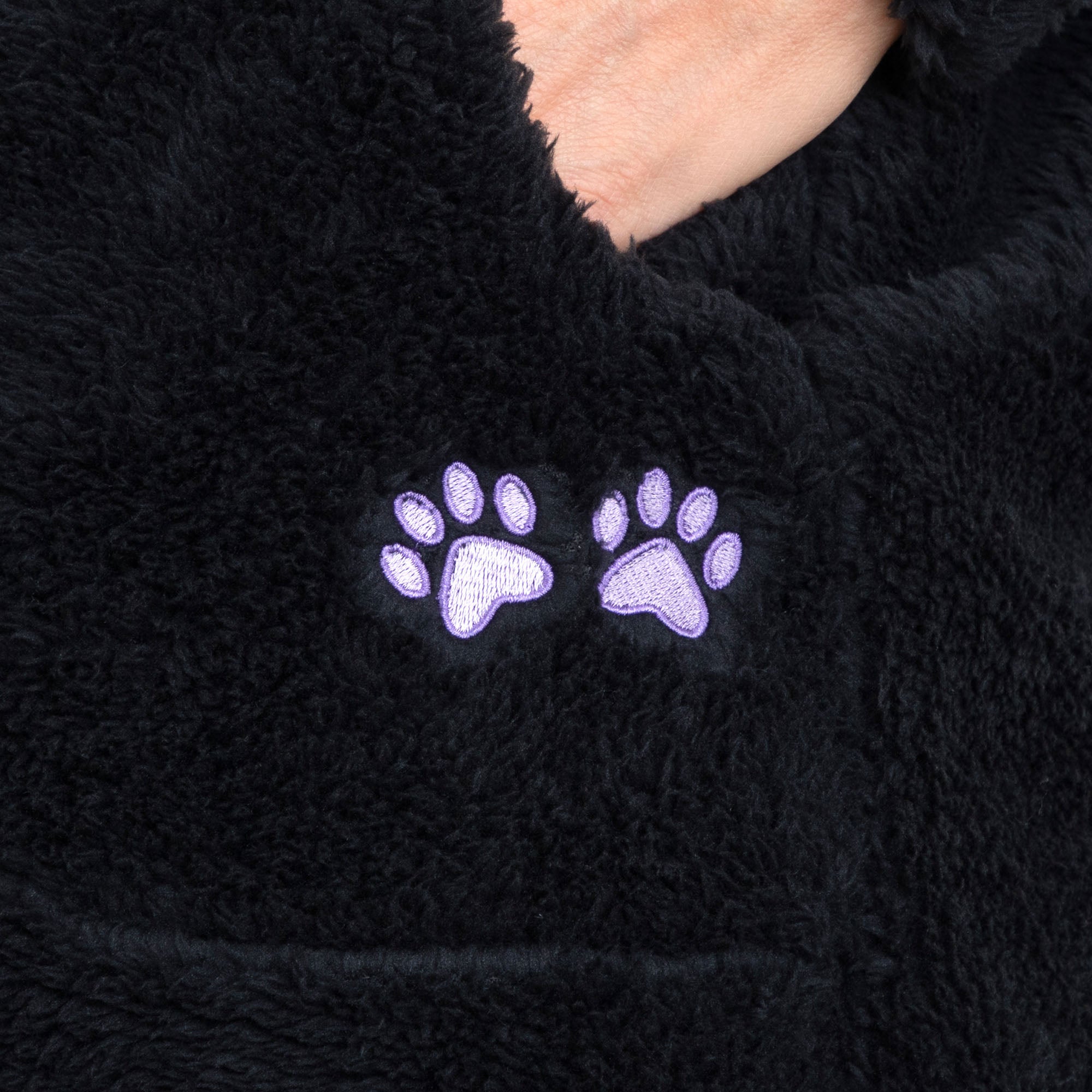 Paw Print Plush Sherpa Fleece Hooded Open Jacket、mySite、camillekostekn
