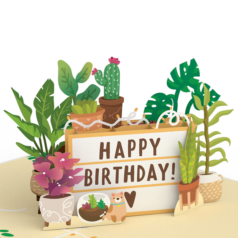 Happy Birthday Plants Pop-Up Card、mySite、solidvoid
