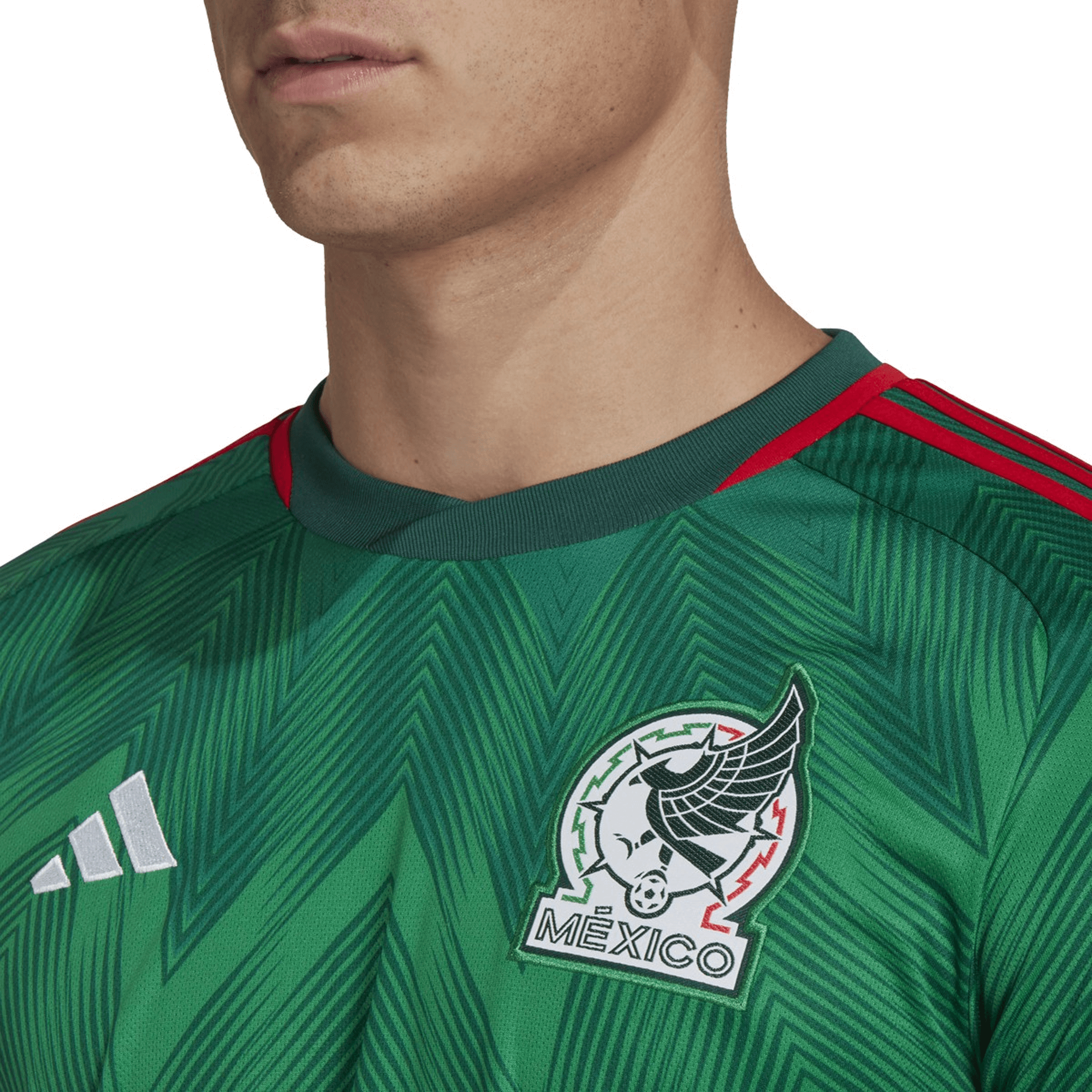adidas Men's Mexico 2022 Home Jersey Vivid Green/Green、mySite、noshort