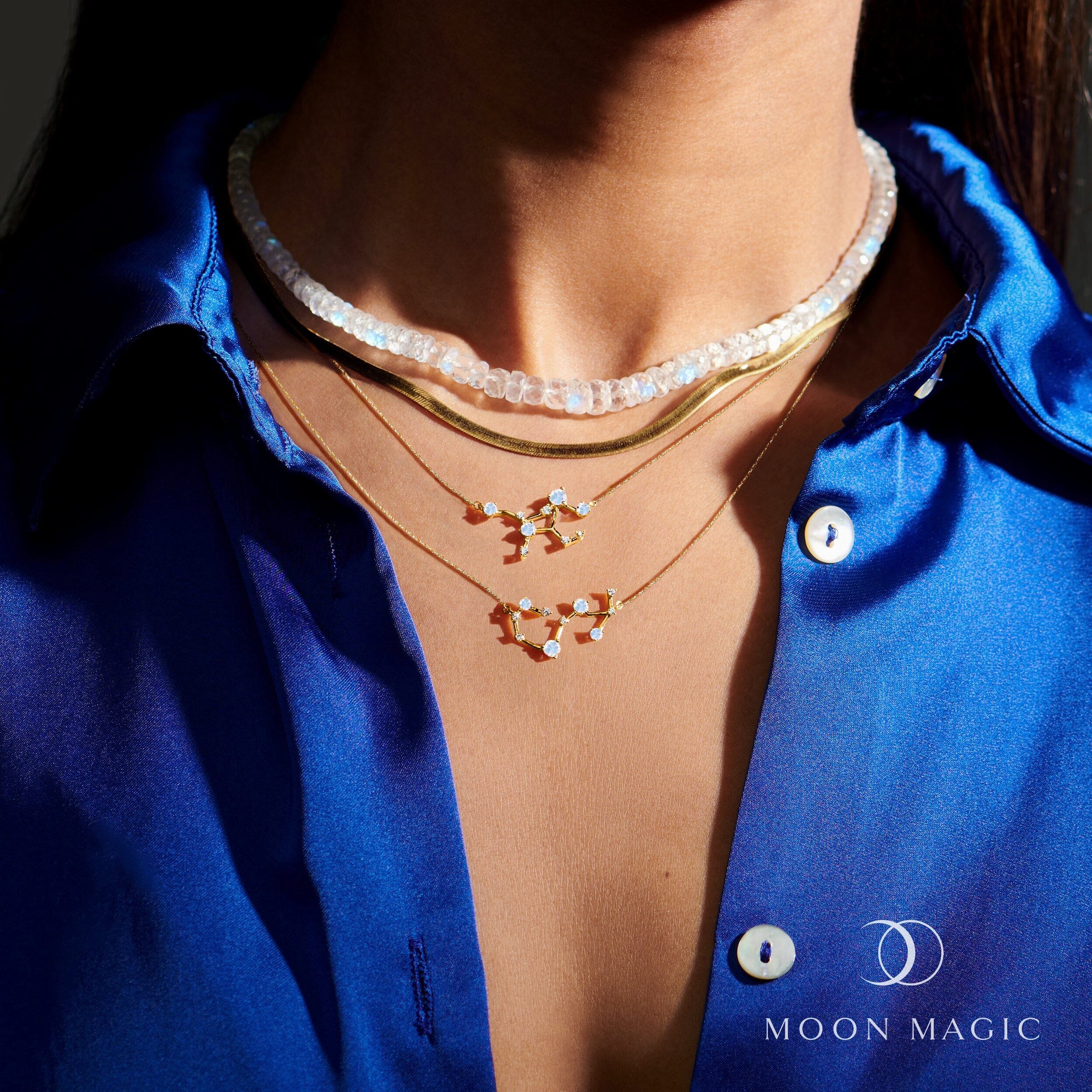 Moonstone Diamond Necklace - Scorpio Zodiac Constellation、mySite、hinf8tx79