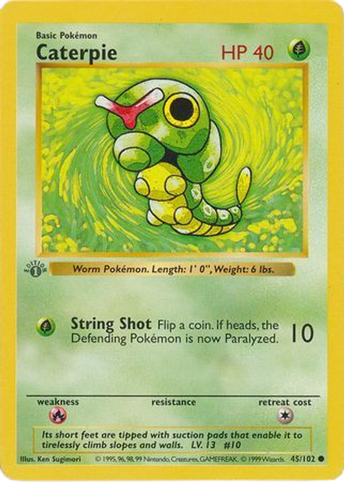 Caterpie - 45/102 - Common 1st Edition、mySite、waistdrama