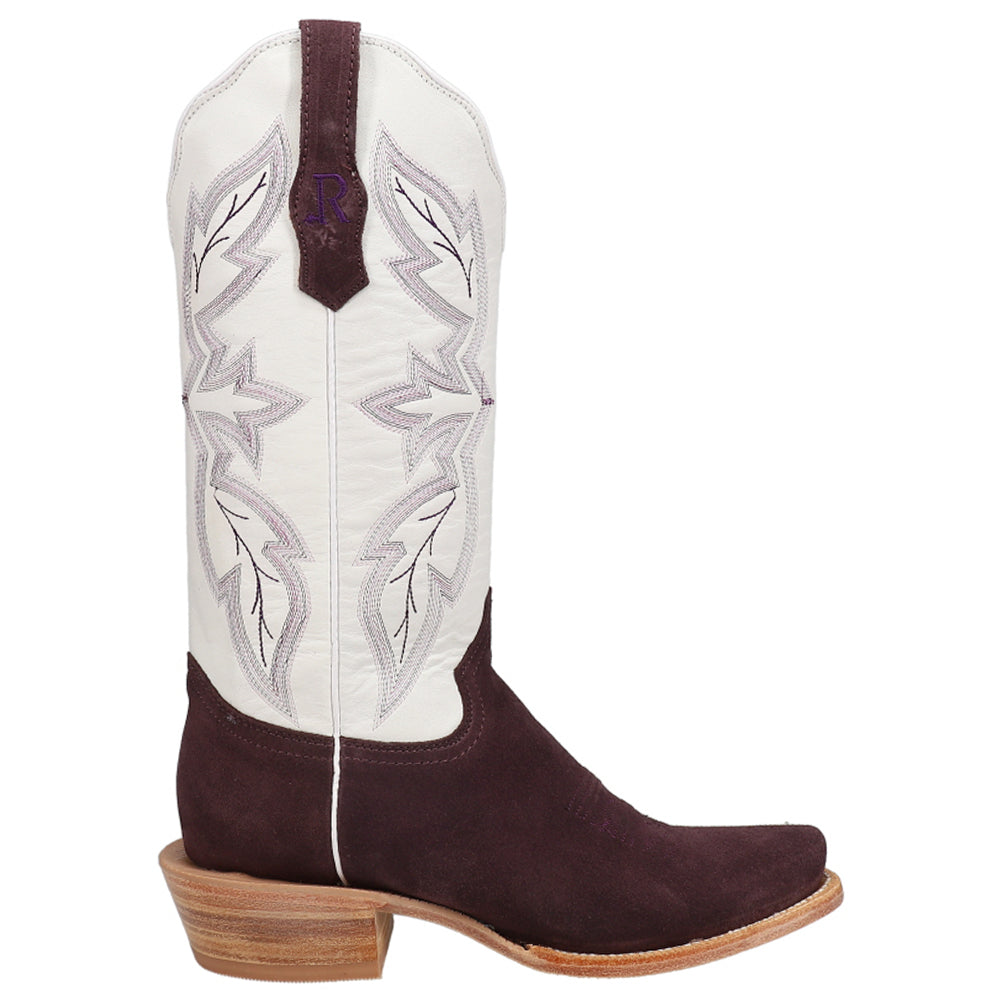 Rough Out Plum Embroidered Narrow Square Toe Cowboy Boots、mySite、gtrtttuynbv
