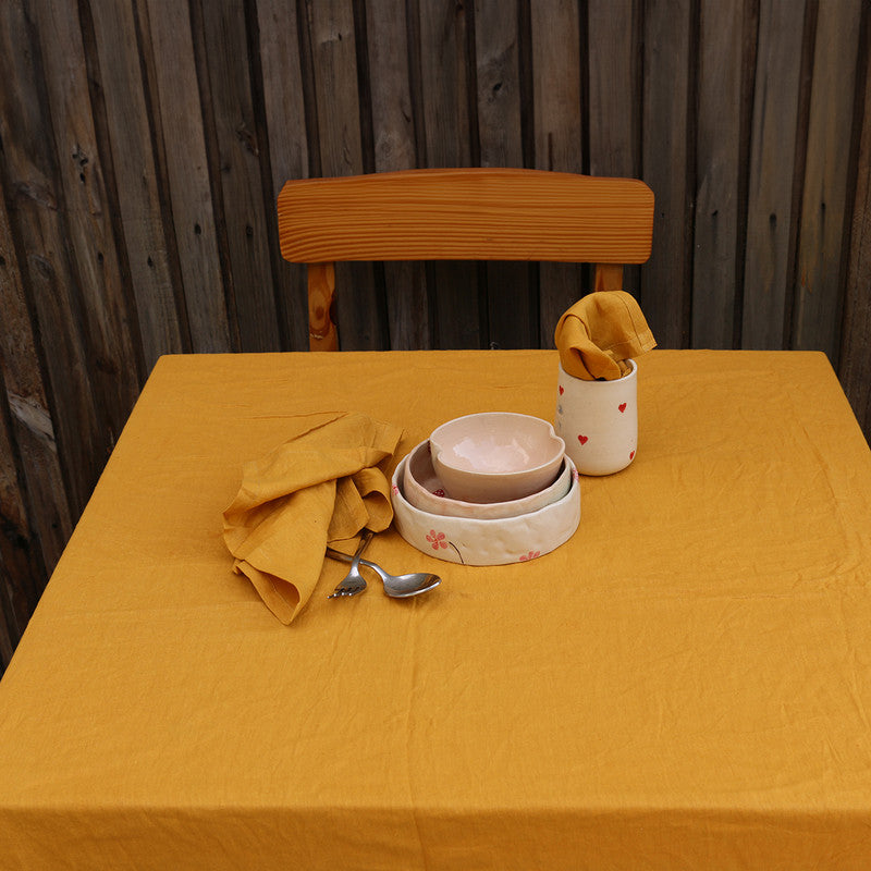 Pure Linen Table Napkins | Set of 4 | Golden Yellow、mySite、camillekostekn