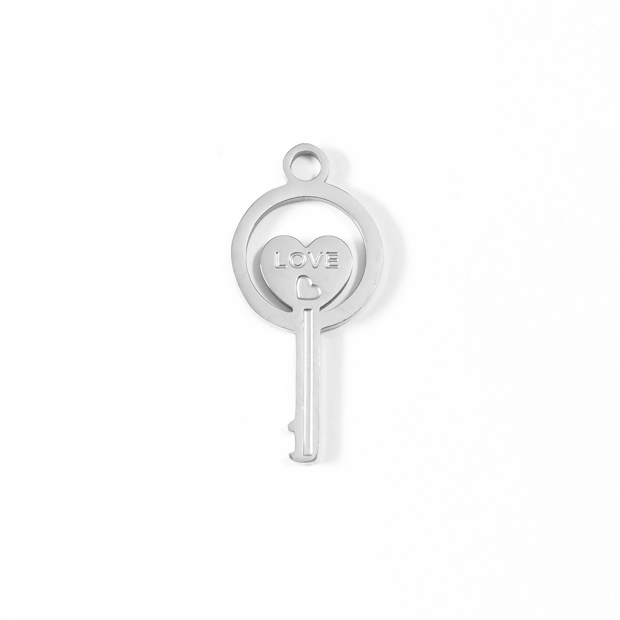 18K Gold PVD Stainless Steel Circle Key Charm / PDL0045、mySite、dreamappss