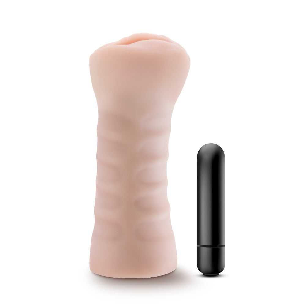 Enlust By Blush® | Destini Vibrating AI Male Masturbator Tight & Nubbed Canal With Vibrating Bullet - Made With X5® Plus Ultra Soft Realistic Vaginal Feel - Beige、mySite、bottomscart