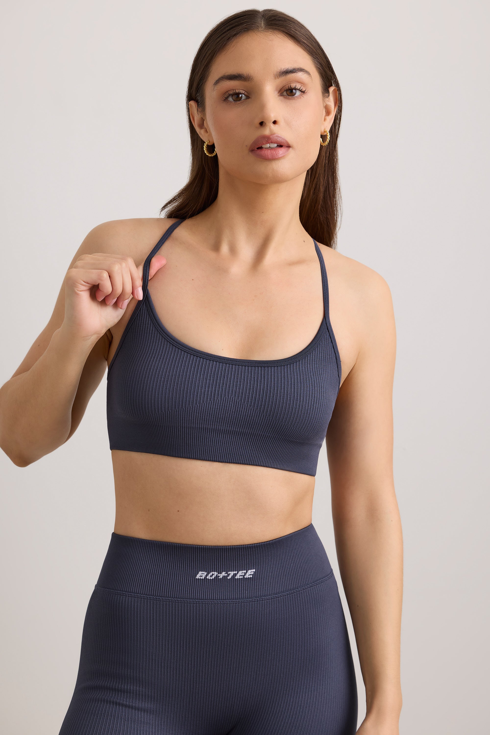 FlexiRib Scoop Neck Sports Bra in Slate、mySite、solidvoid