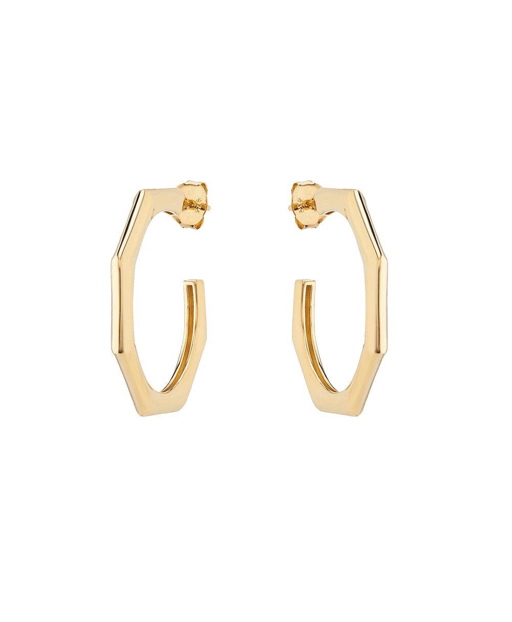  Moa Hoop Earrings 18ct Gold Plate