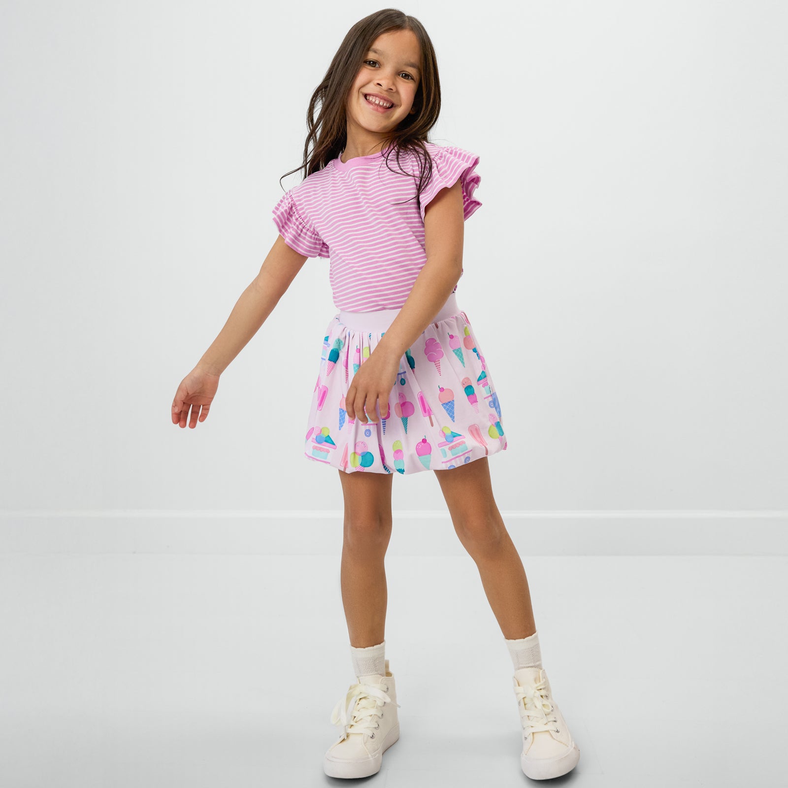  Pop Pink Stripes Flutter Tee、mySite、layawaytickets