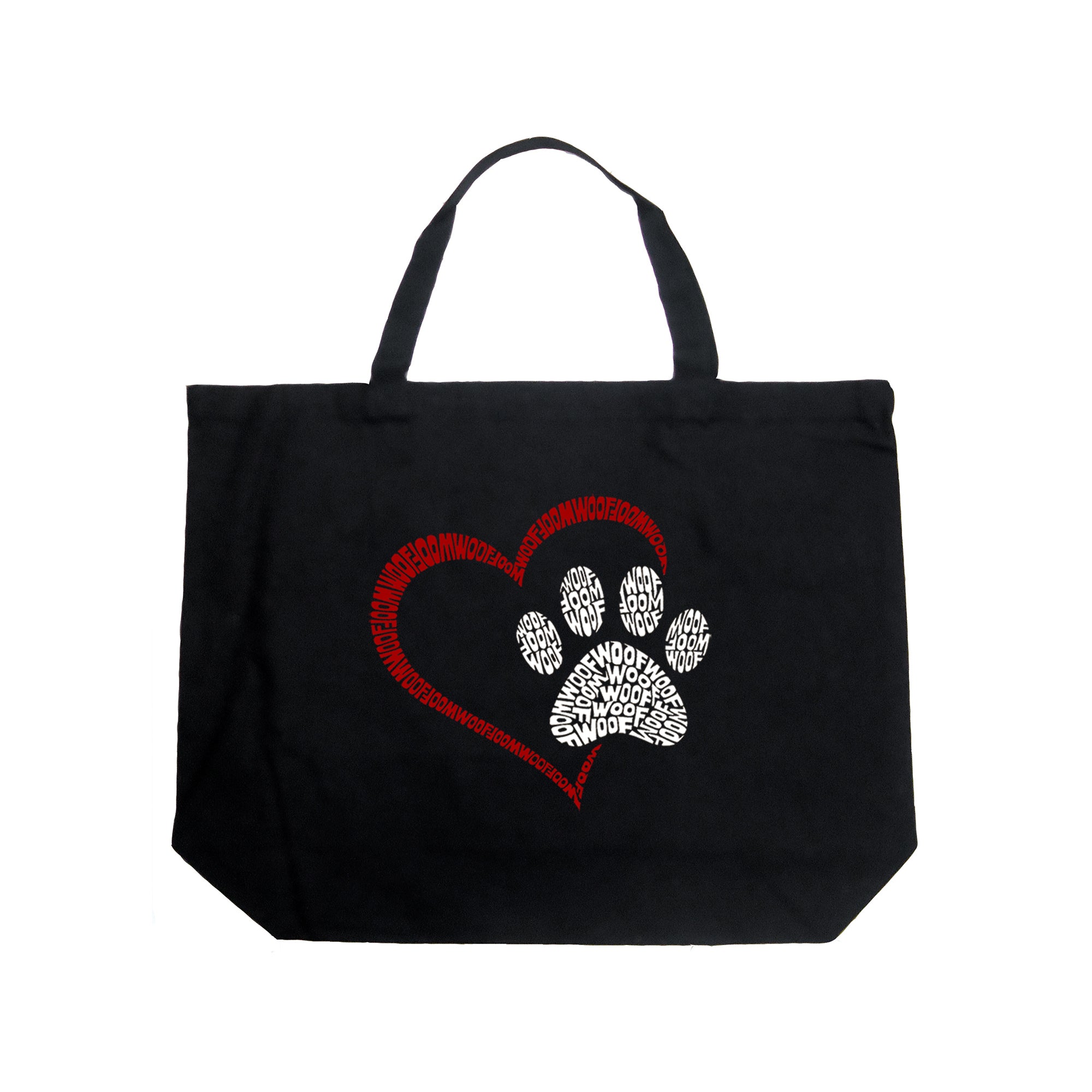 Paw Heart - Large Word Art Tote Bag、mySite、camillekostekn