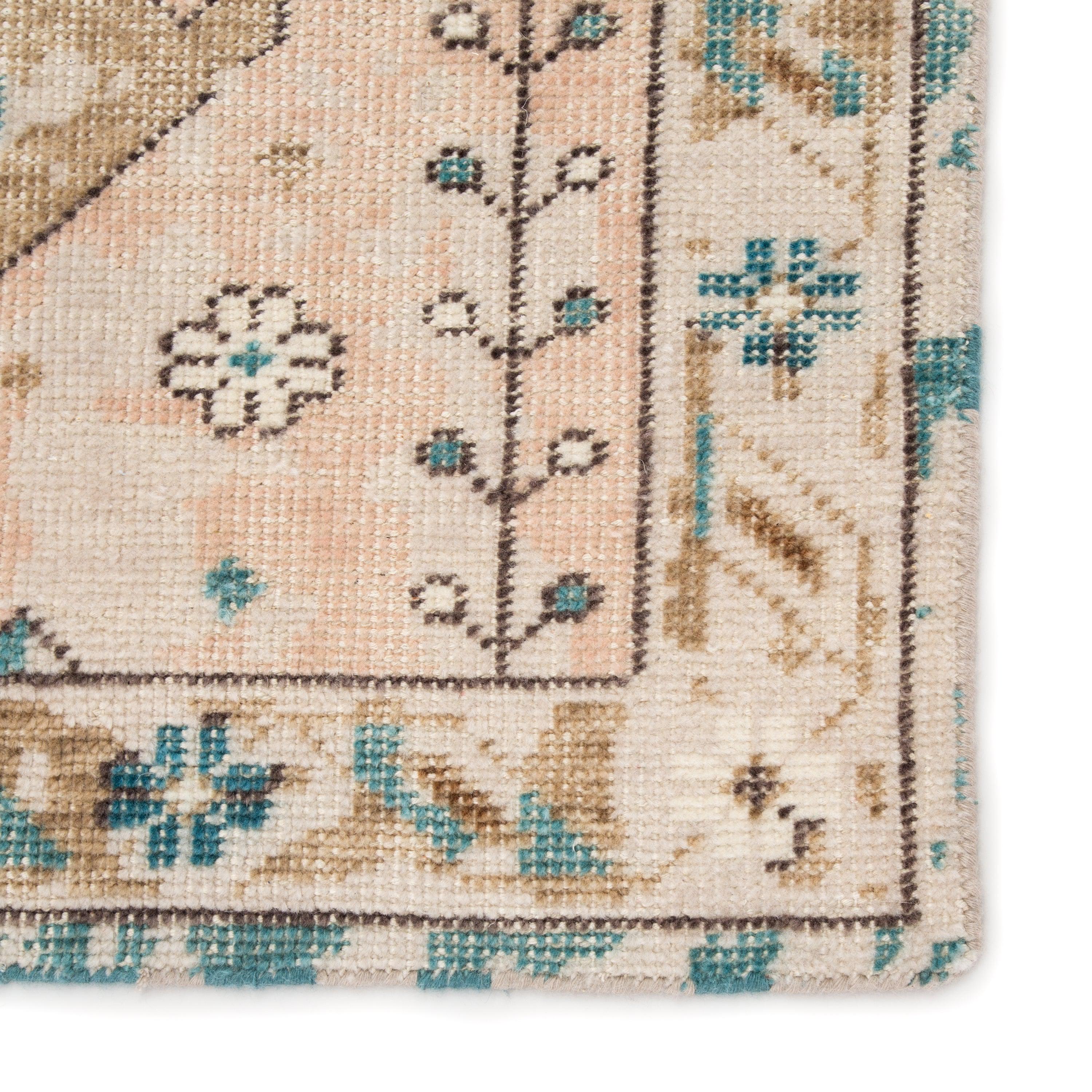 Pathos Hand-Knotted Medallion Pink Blue Area Rug、mySite、gigharbornorthrealestate