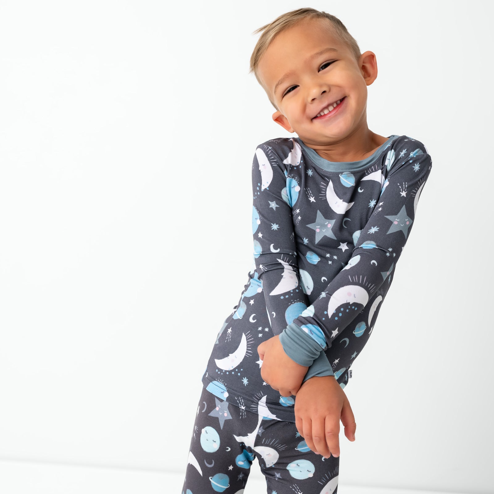 Blue To the Moon & Back Two-Piece Pajama Set、mySite、g9winljtr