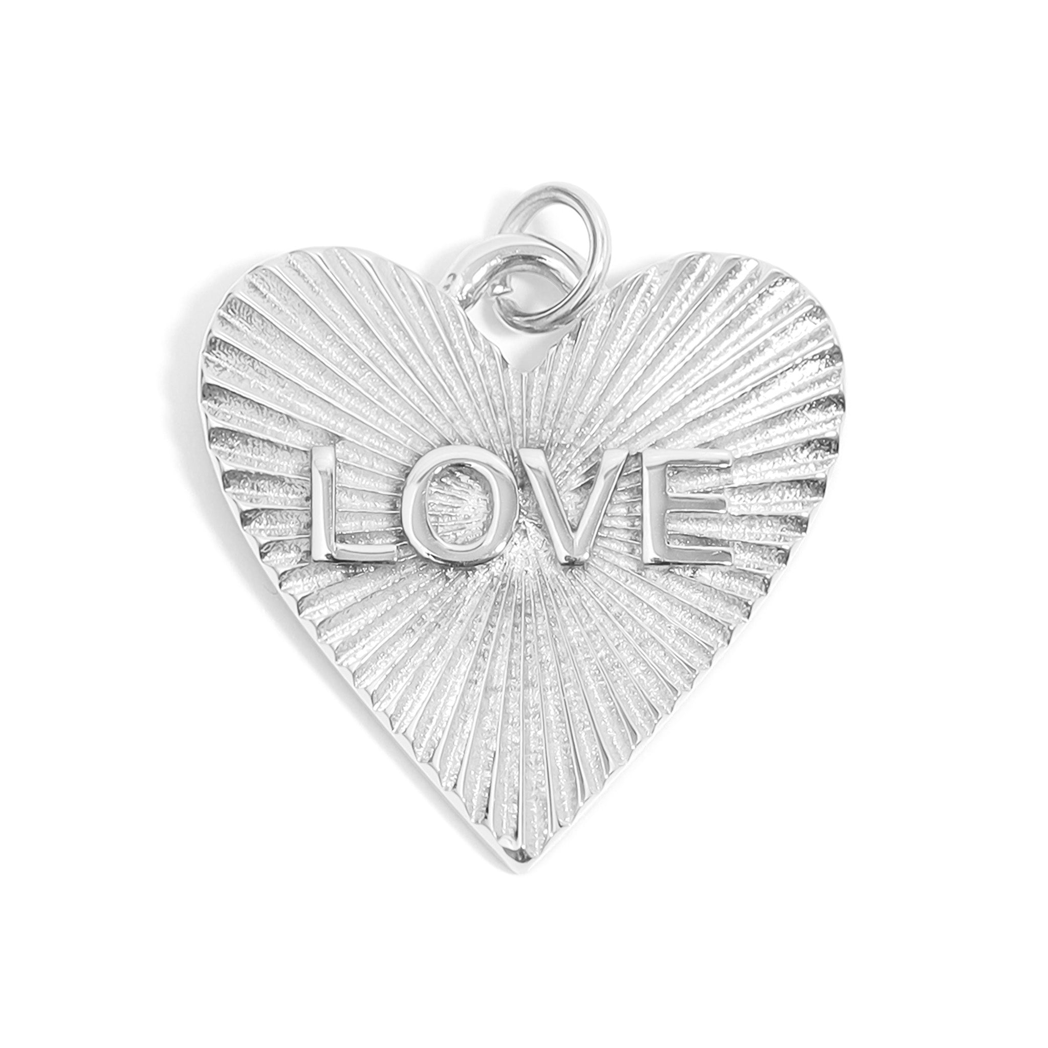 18K Gold PVD Stainless Steel Sunburst Heart Love Charm / PDL0233、mySite、dreamappss
