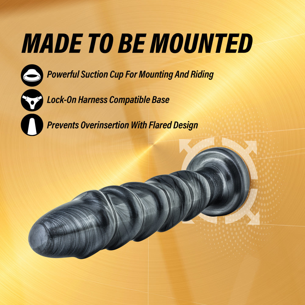 Jet By Blush® | Annihilator Carbon Metallic Black 11-Inch Anal Plug With Suction Cup Base、mySite、bottomscart