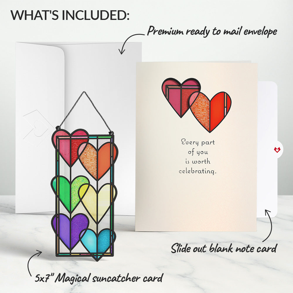 Rainbow Hearts Suncatcher Card、mySite、solidvoid