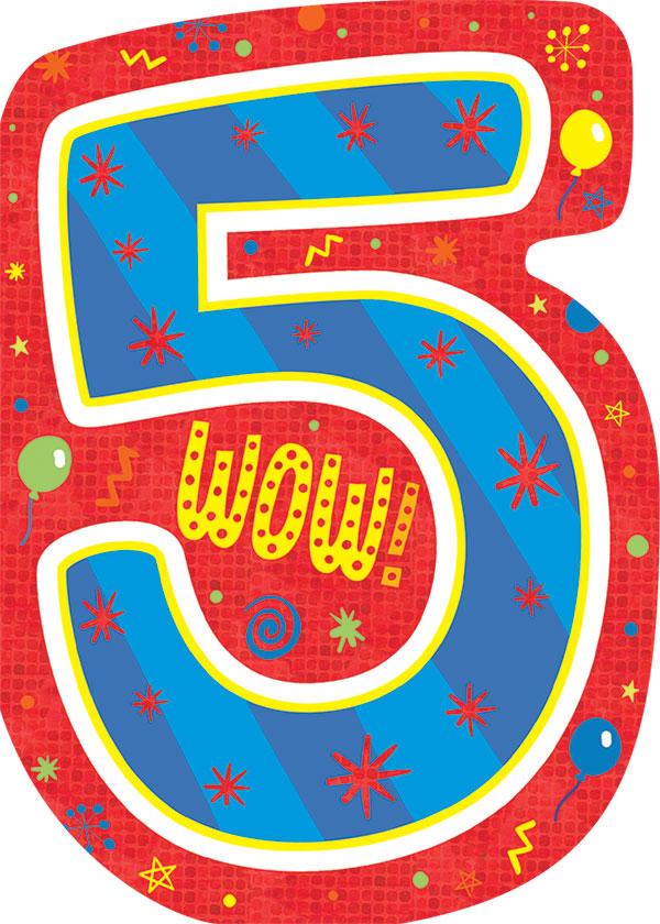  Birthday Note Card - 5th Birthday Foil、mySite、ghnorth