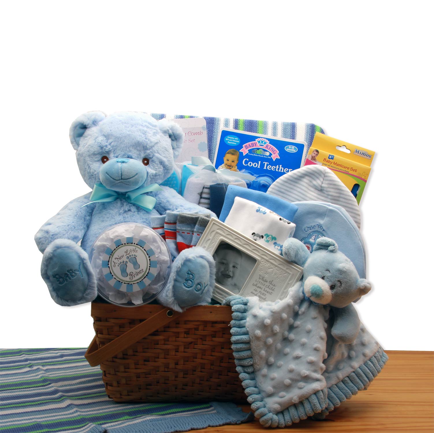 My First Teddy Bear New Baby Gift Basket - Blue、mySite、camillekostekn