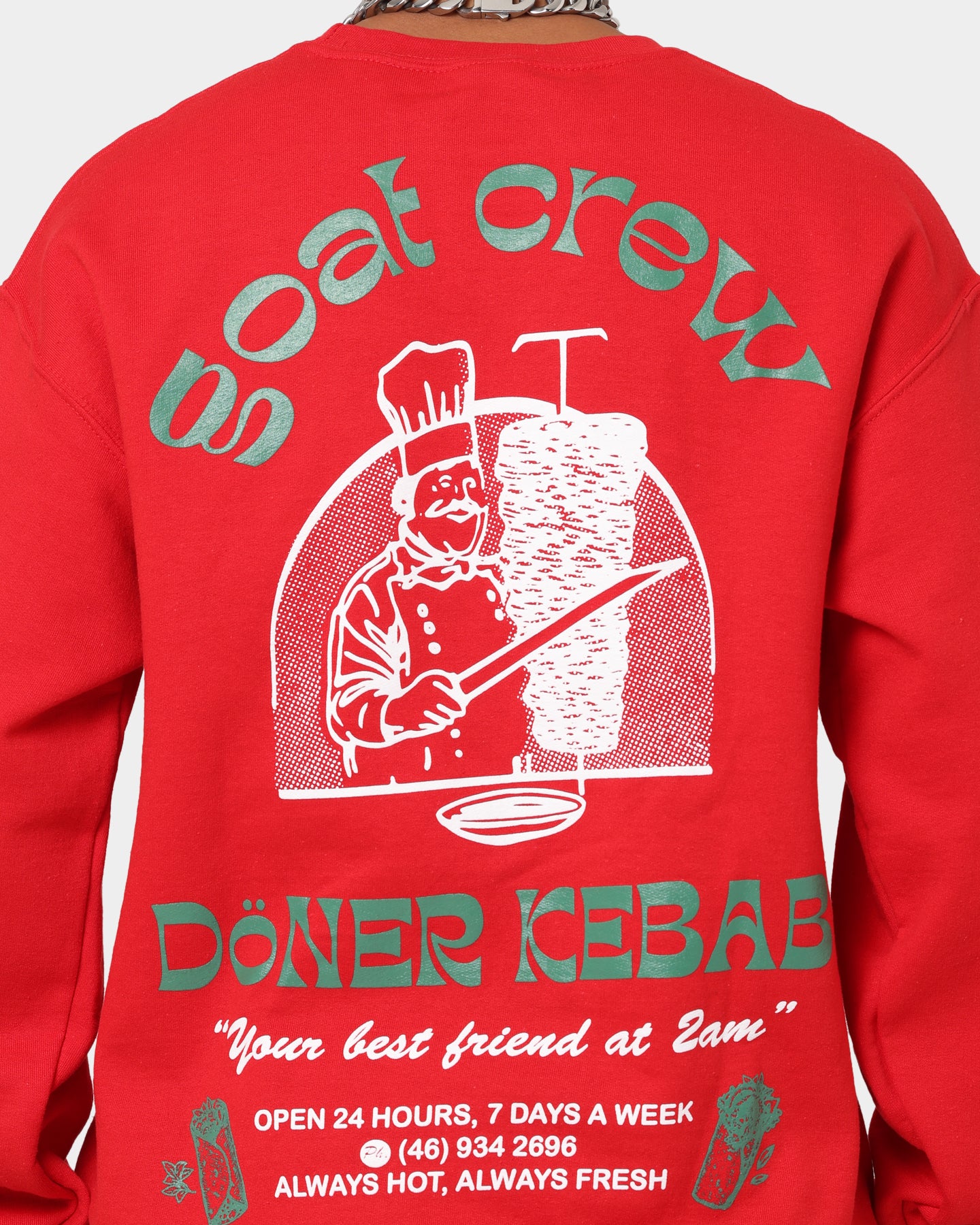 Goat Crew Döner Kebab Crewneck Red、mySite、zt4zffjzw