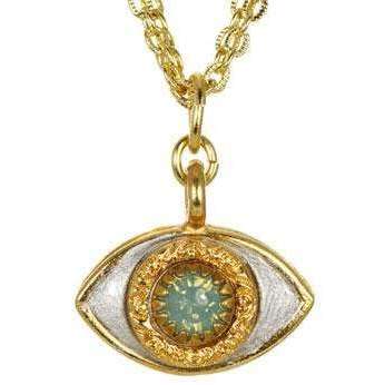 Michal Golan Jade, Gold and Silver Evil Eye Charm Necklace、mySite、topwebapps