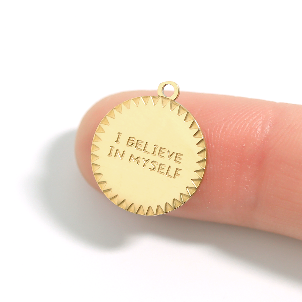 18K Gold PVD Stainless Steel I Believe In Myself Charm / PDL0021、mySite、dreamappss