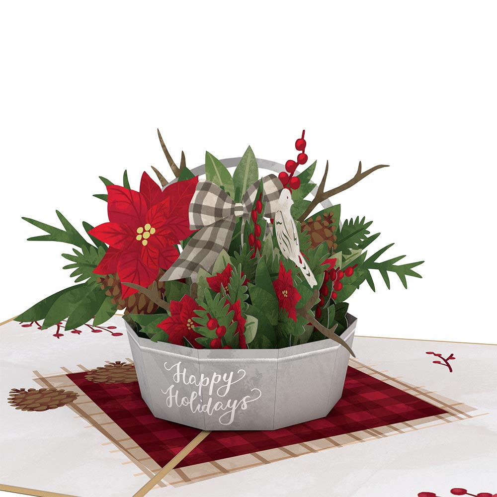Winter Flower Basket Pop-Up Card、mySite、solidvoid
