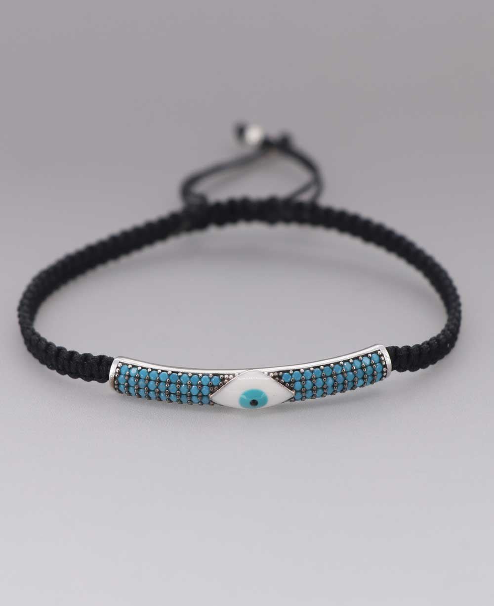 Sterling Silver Evil Eye Bracelet, Stretch or Adjustable、mySite、topwebapps