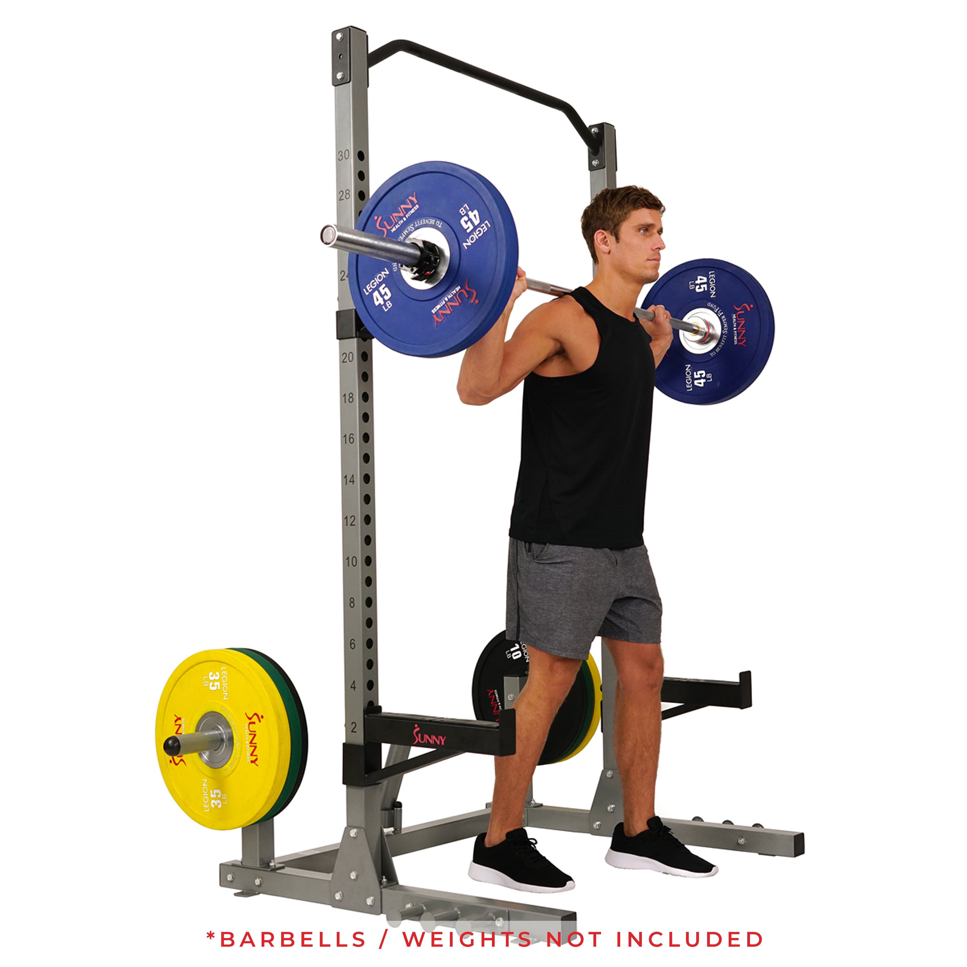  Power Squat Rack w/ Attachments & High Weight Capacity, Olympic Weight Plate Storage, & Swivel Landmine、mySite、ghnorth