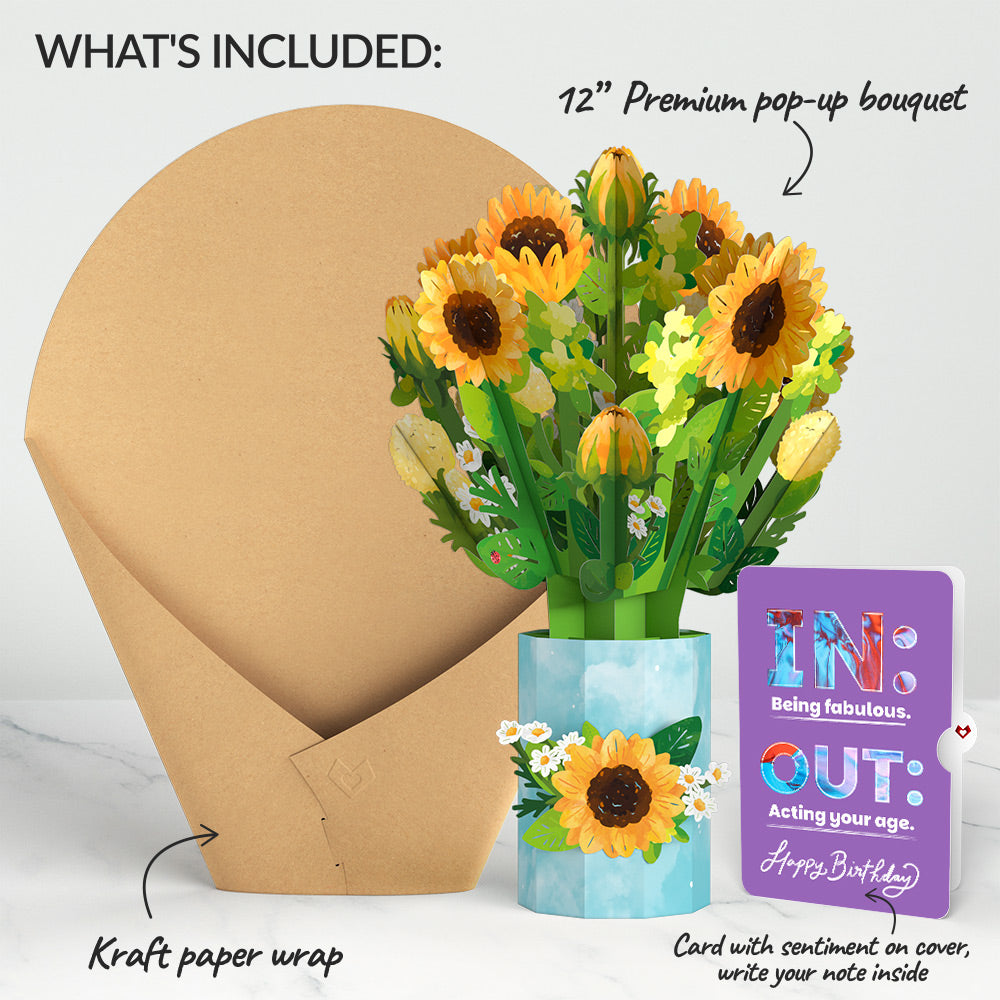 Sunflower Blooms Birthday Bouquet and IN & OUT Sentiment Set、mySite、solidvoid