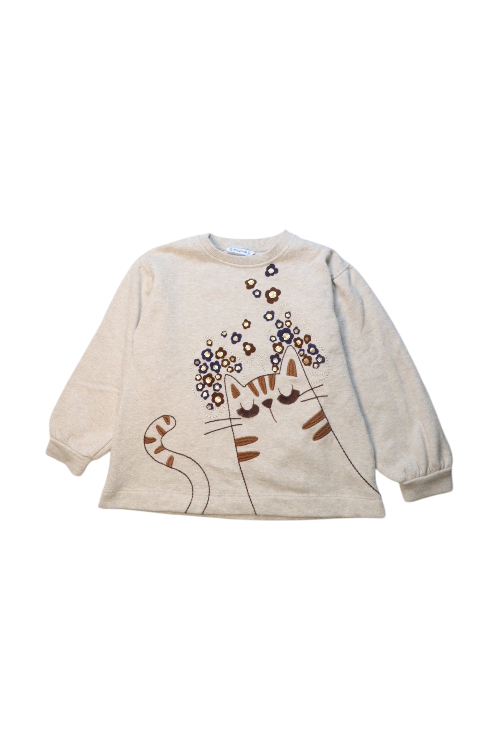 Mayoral Cat Print Long Sleeve Sweatshirt 5T、mySite、g9winljtr