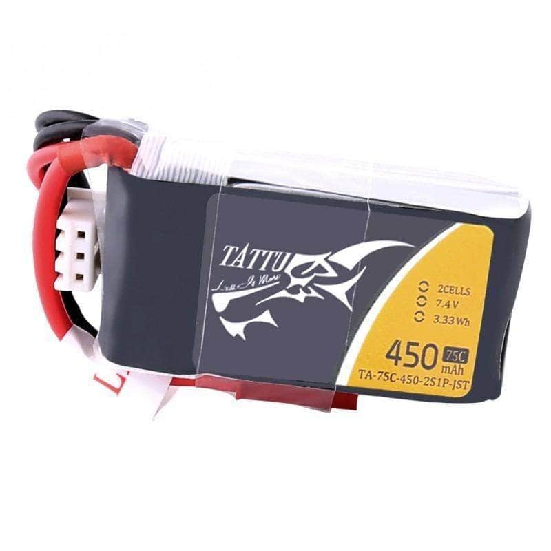  Tattu 7.4V 2S 450mAh 75C LiPo Micro Battery - JST-SYP、mySite、merchandisen