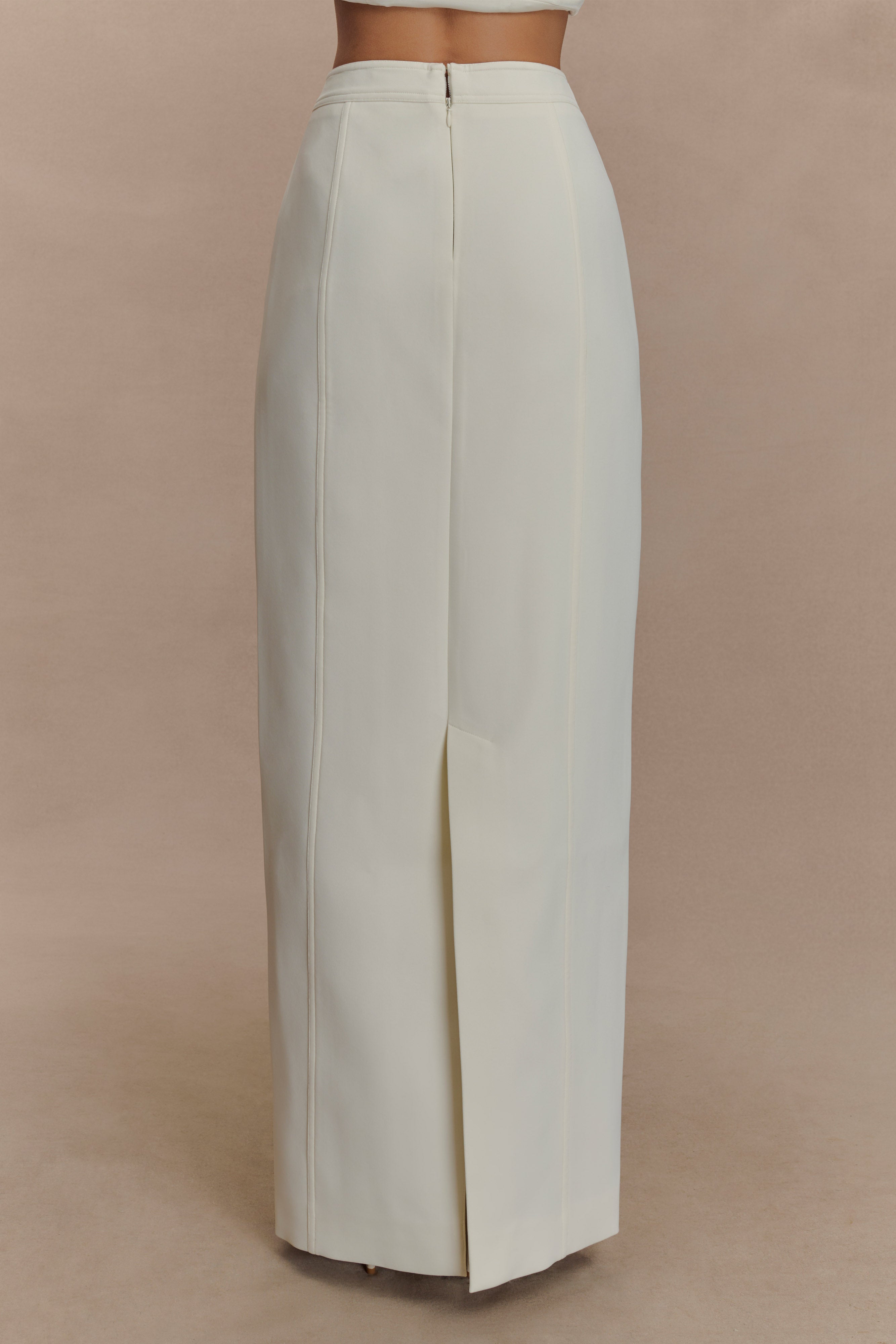 Angelie Suiting Maxi Skirt - Ivory、mySite、solidvoid