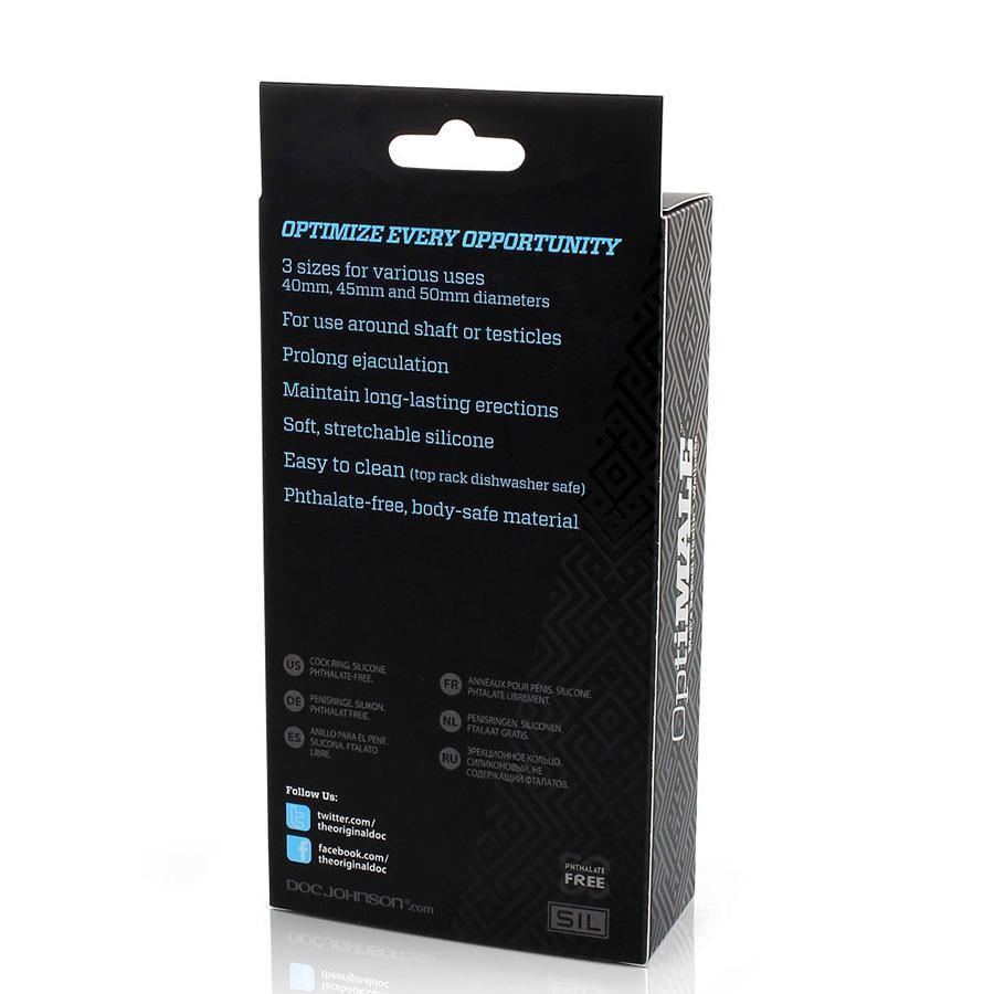 Silicone Thin Cock Ring 3 Pack by Optimale Black、mySite、bottomscart