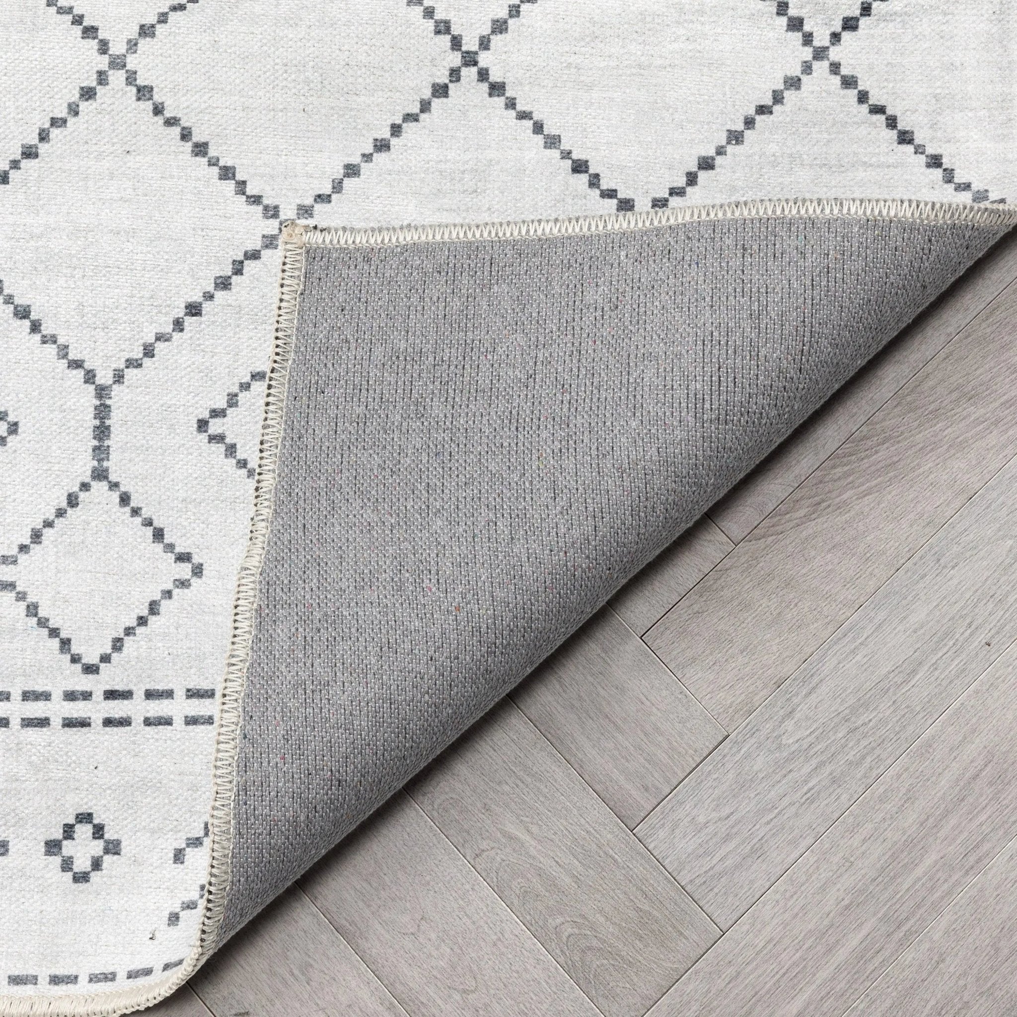 Anastasia Moroccan Trellis Pattern Ivory Grey Area Flat-Weave Rug、mySite、gigharbornorthrealestate