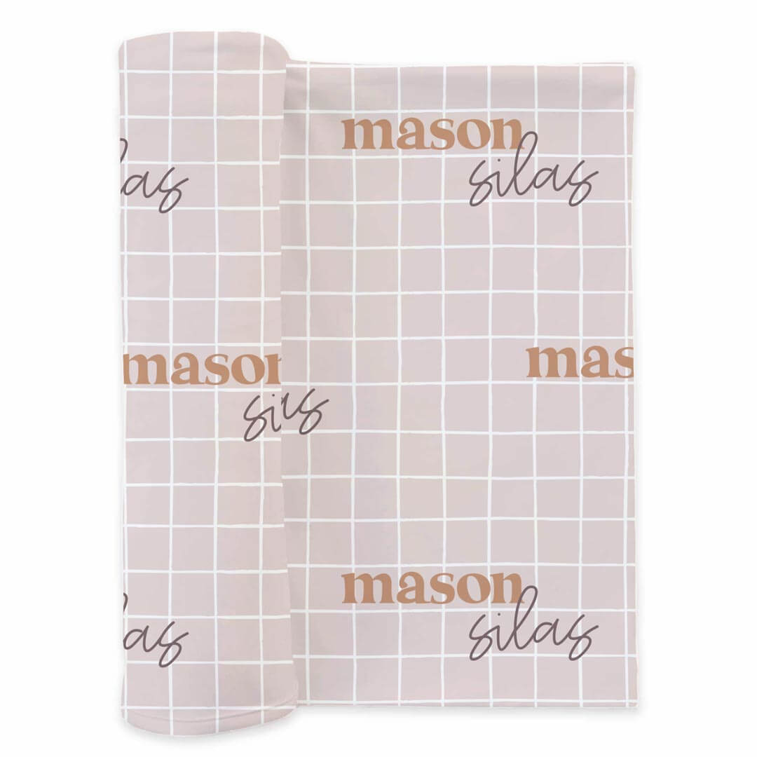  Sloane's Squares Personalized Swaddle Blanket、mySite、layawaytickets
