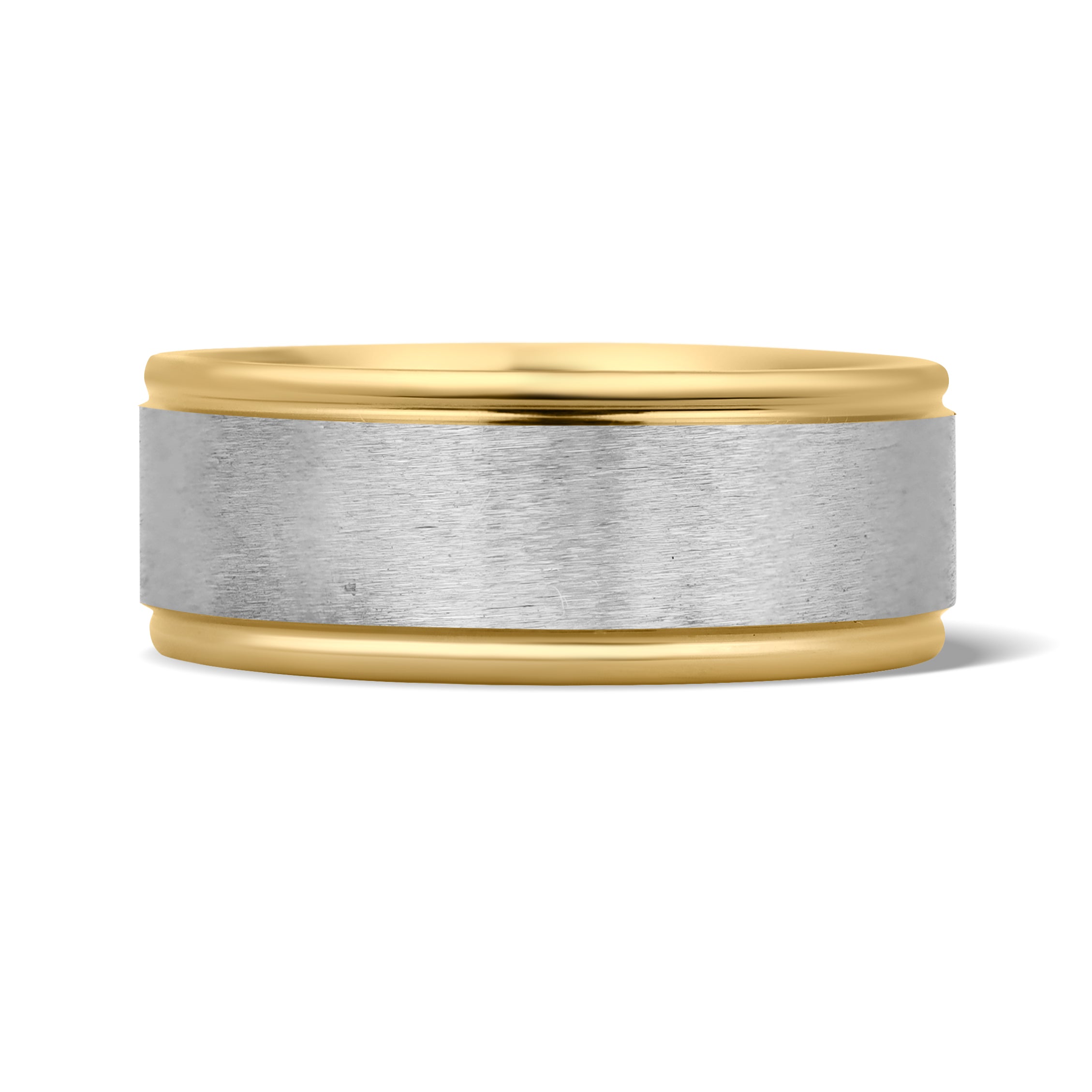18K Gold PVD Stainless Steel Brushed Center Groove Edge Ring / PBJ2919、mySite、dreamappss