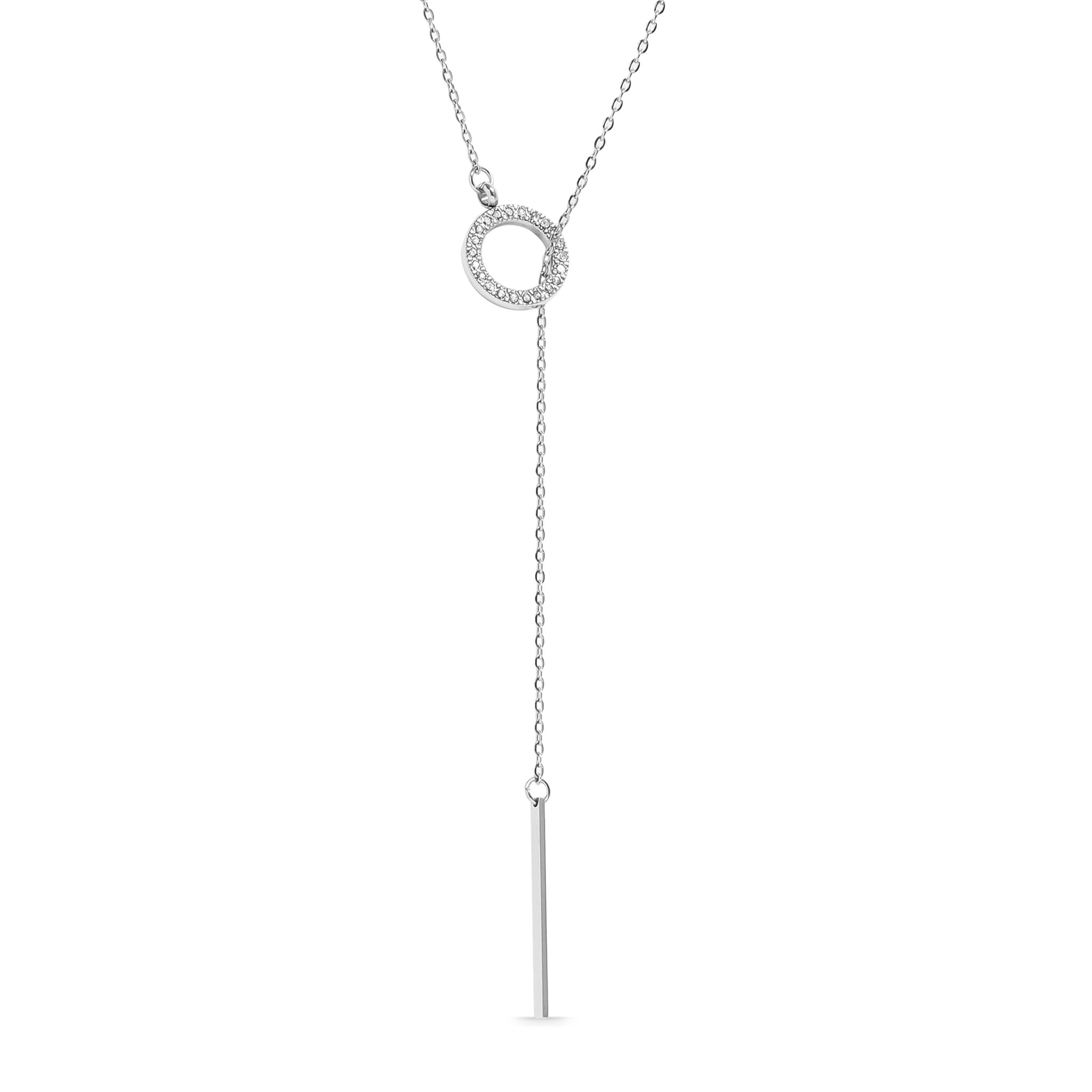 18K Gold PVD Stainless Steel Toggle with Drop Bar Lariat Necklace / CHN0060、mySite、dreamappss