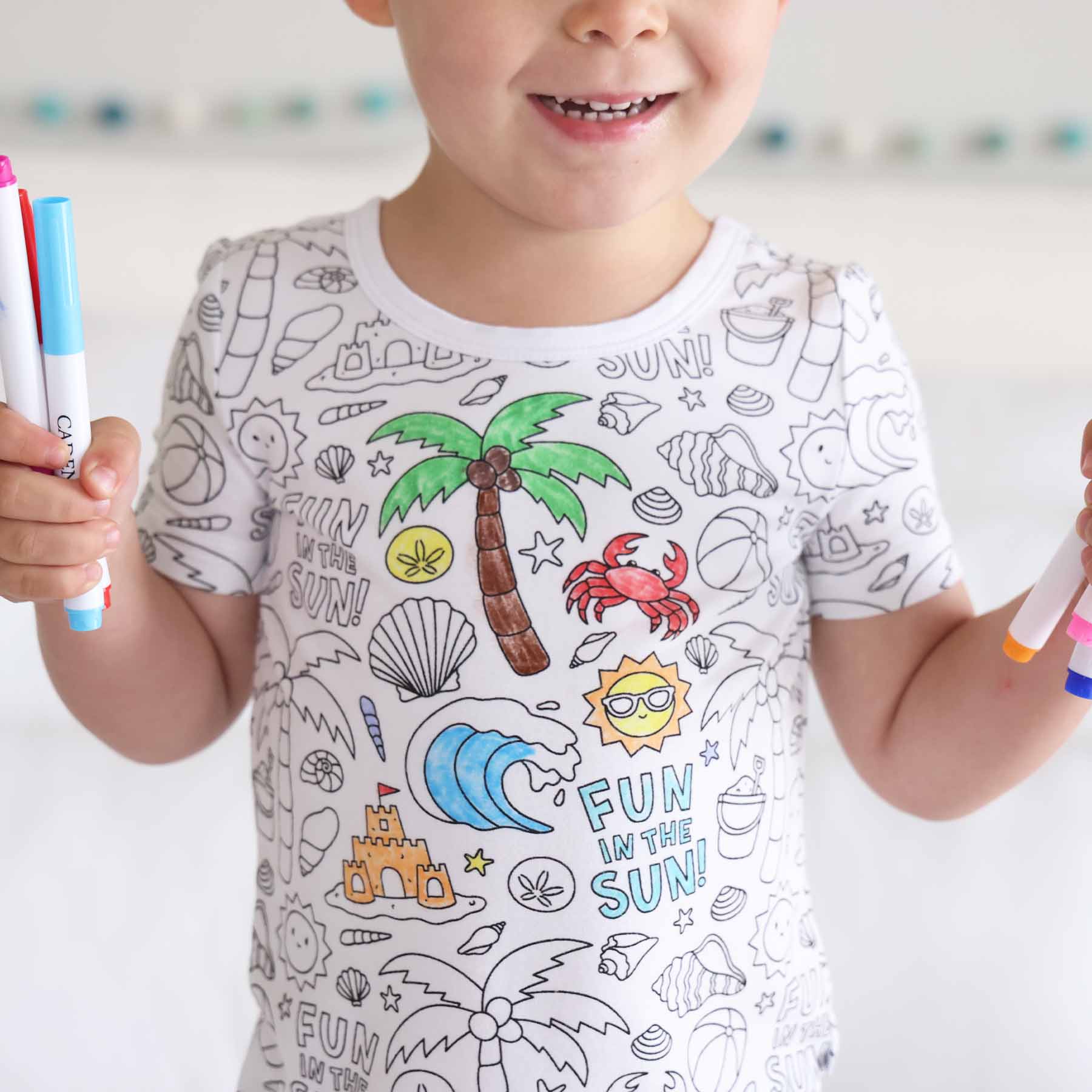  Colorable Two Piece Pajama Set | Beach Bash、mySite、layawaytickets