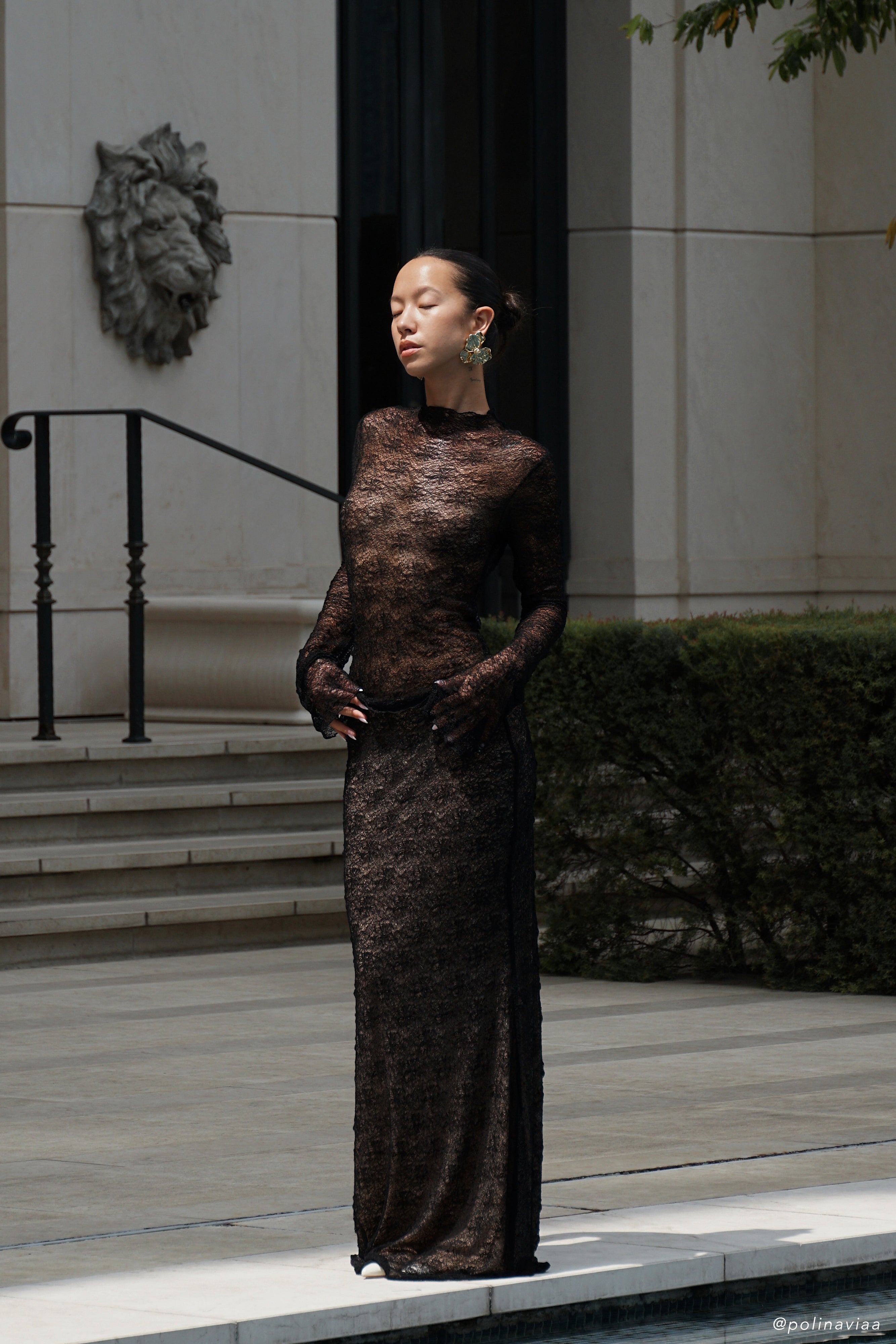 Robyn Sheer Lace Maxi Skirt - Black、mySite、solidvoid