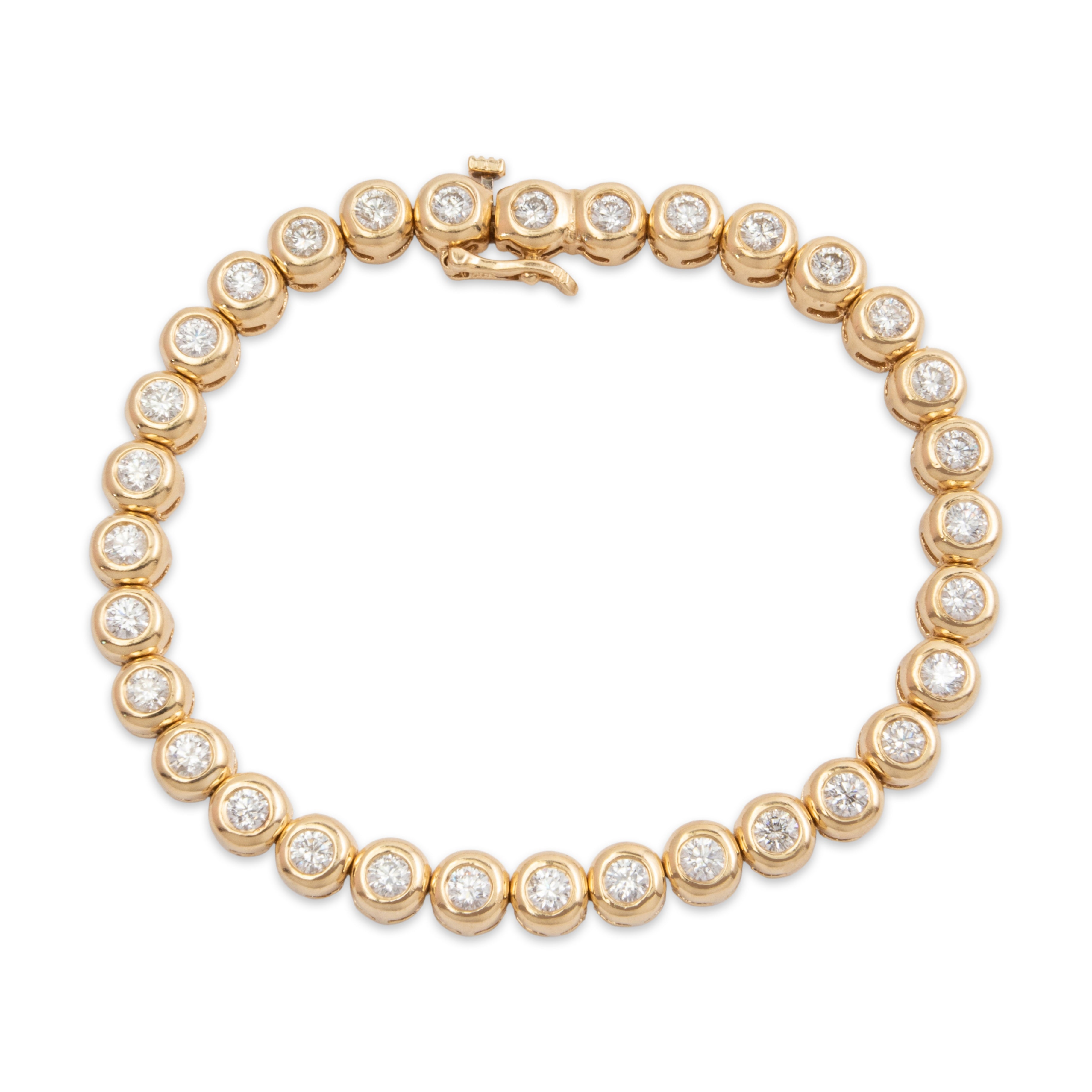 Estate 14k Yellow Gold 2.5cttw Diamond Tennis Bracelet 7、mySite、hinf8tx79