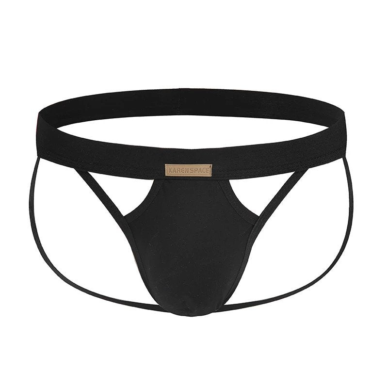 Karen Space Cotton Spandex Jockstrap | Stretch | Black | Airy Comfort、mySite、bottomscart