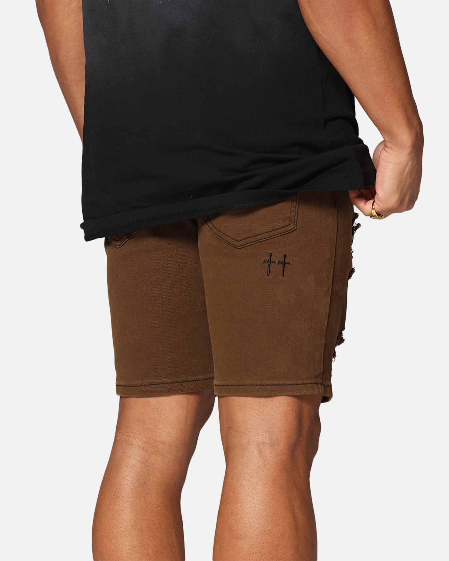 Saint Morta Dynasty Thrash V2 Denim Shorts Vintage Brown、mySite、zt4zffjzw