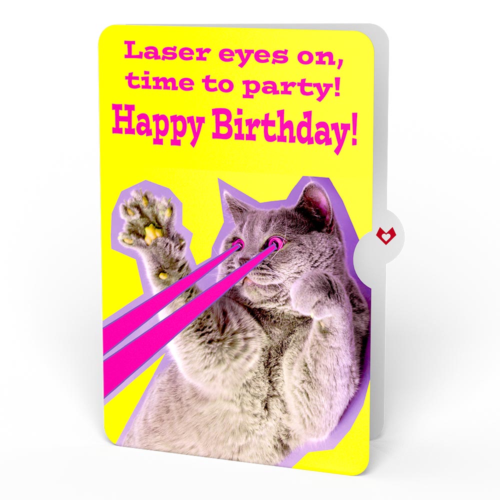 Truckloads of Birthday Wishes with Cat Laser Eyes Pop-Up Card and Sentiment Set、mySite、solidvoid