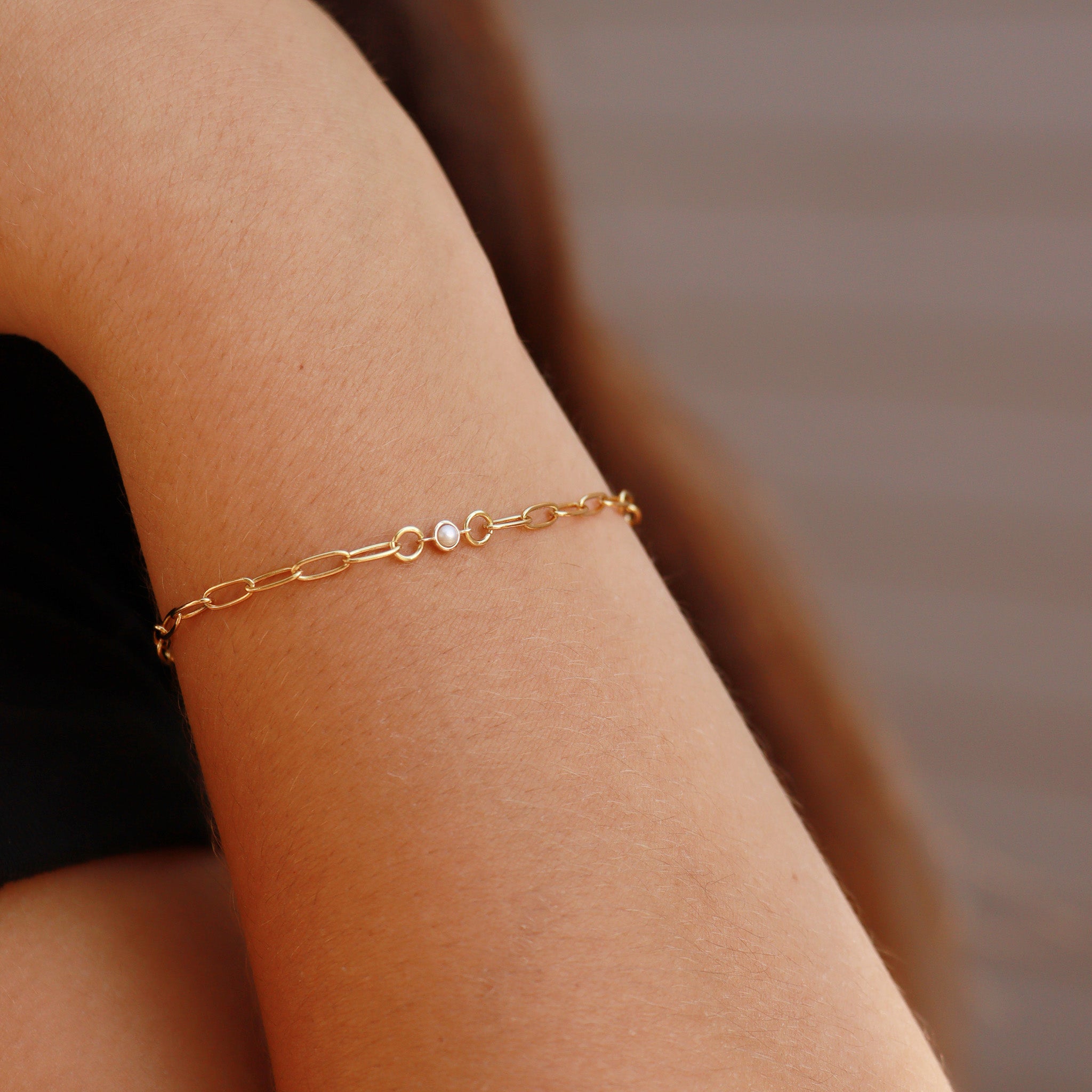 14K Solid Gold Birthstone Connector Charms for Permanent Jewelry / PMJ1030、mySite、dreamappss