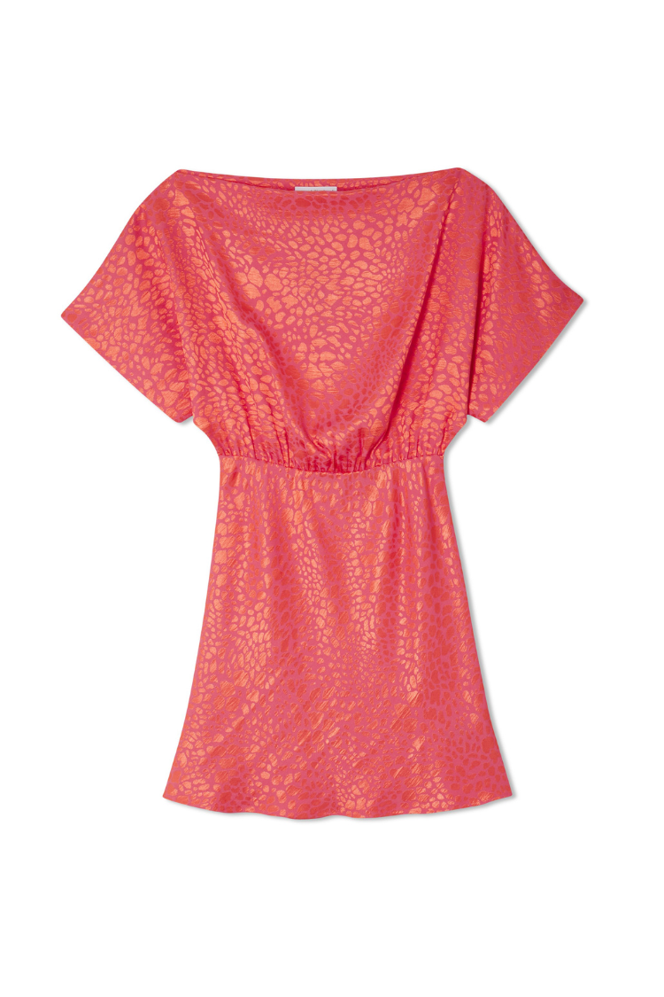 Pink Animal Jacquard Mini Tilly Dress、mySite、solidvoid